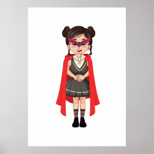 Poster numérique Superhero Girl   Art Héros imprim