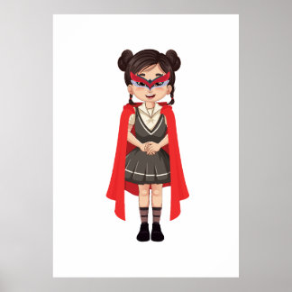 Poster numérique Superhero Girl | Art Héros imprim