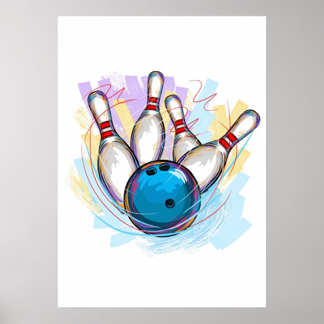 Poster numériquement bowling peint (Devant)