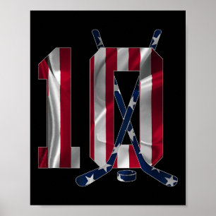 Poster Numéro 10 Ans Hockey sur glace 10e Anniversaire 