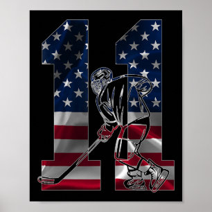 Poster Numéro 11 Ans Hockey sur glace 11e Anniversaire 