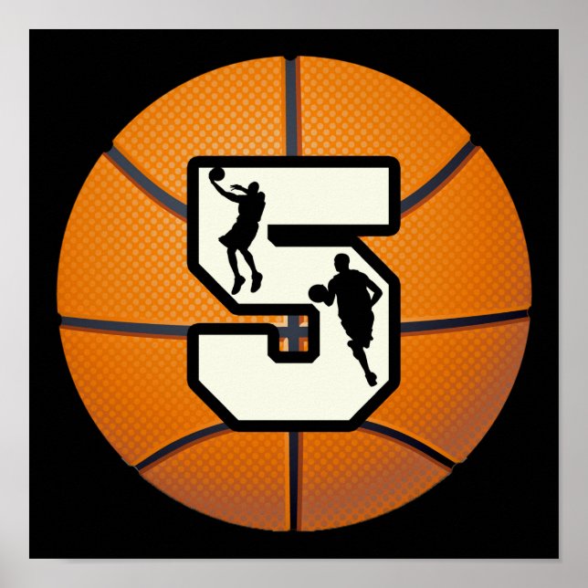 Poster Numéro 5 Basketball et joueurs (Devant)