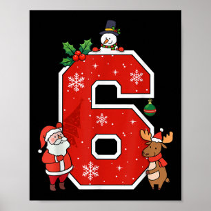 Poster Numéro 6 7 Mème 67 Pyjama de couple Noël Assorti