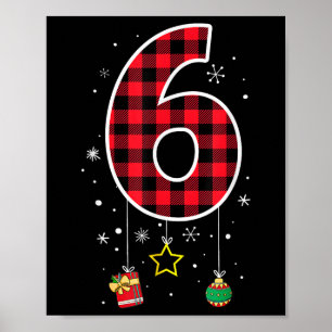 Poster Numéro 6 Citation de mème drôle 6 7 Six Sept Noël