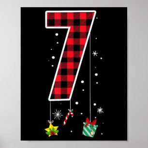 Poster Numéro 7 Citation de mème drôle 6 7 Six Sept Noël