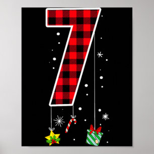 Poster Numéro 7 Citation de mème drôle 6 7 Six Sept Noël
