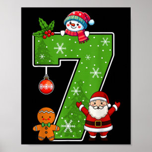 Poster Numéro 7 Drôle 67 Mème Couple Pyjamas Noël Ma
