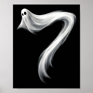 Poster Numéro 7 Fantôme Drôle Six Sept 67 Halloween Meme