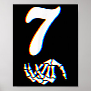 Poster Numéro 7 Main de squelette de Halloween de Meme co