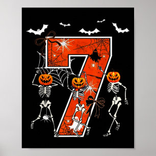 Poster Numéro 7 Six Sept Mème 6 7 Halloween Danse Squelet