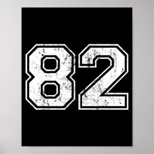 Poster Numéro 82 Équipe de sport vintage décontractée Var