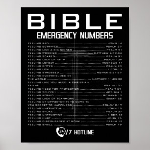 Poster Numéro de ligne d'urgence de la Bible - Cool Chris