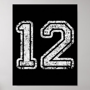 Poster Numéro de maillot 12 Douze Numéro de football Cade