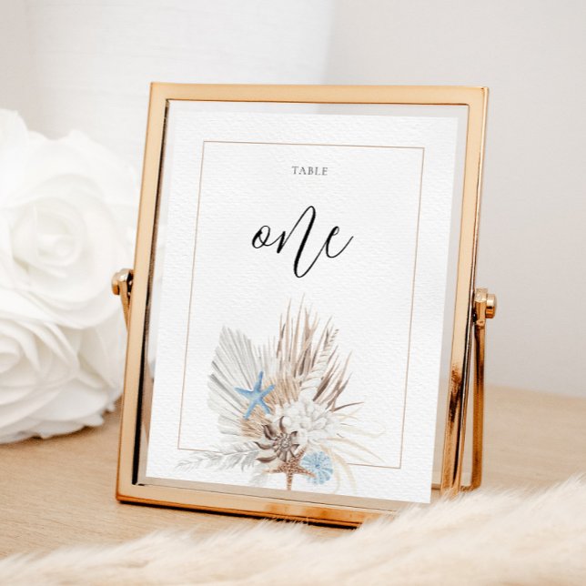 Poster Numéro de table de plage Boho (Créateur téléchargé)