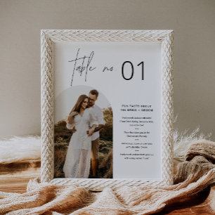 Poster Numéro de table minimaliste HARLOW avec faits amus