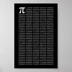 Poster Numéro Pi 1000 Premiers Chiffres   Symbole mathéma