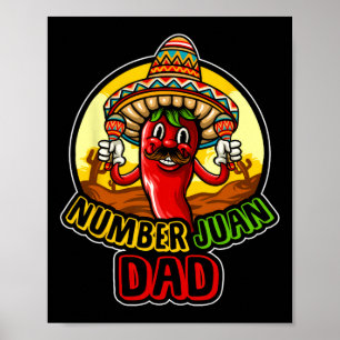 Poster Numéro Un Papa Fête des pères mexicaine Funny Padr