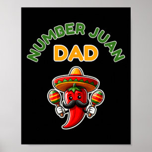 Poster Numéro Un Papa Fête des pères mexicaine Funny Padr