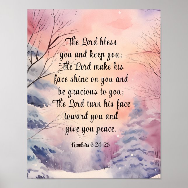 Poster Numéros 6 Seigneur Bénissez-vous Bible Verse Scène (Devant)