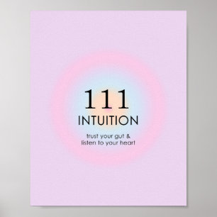 Poster Numéros d'ange Numérologie 111 Intuition