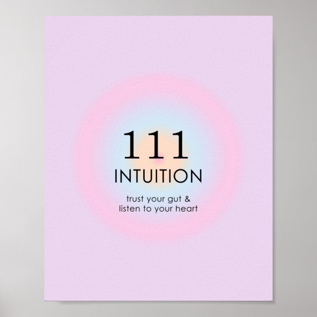 Poster Numéros d'ange Numérologie 111 Intuition (Devant)