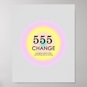 Poster Numéros d'ange Numérologie 555 Changement de signi