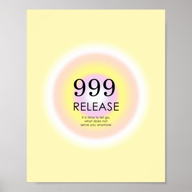 Poster Numéros d'ange Numérologie Signification 999 Let G (Devant)