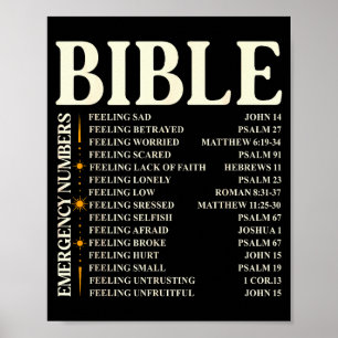 Poster Numéros d'urgence de la Bible - Drôle de Bible chr