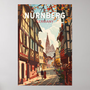 Poster Nuremberg Allemagne Voyage Art Vintage
