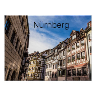 Poster Nuremberg Cityscape Bavière Allemagne Souvenir