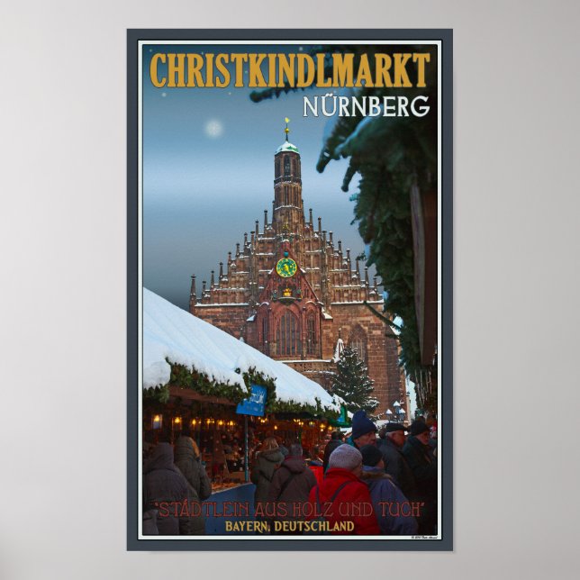Poster Nürnberg Frauenkirche & Christgentilmarkt (Devant)