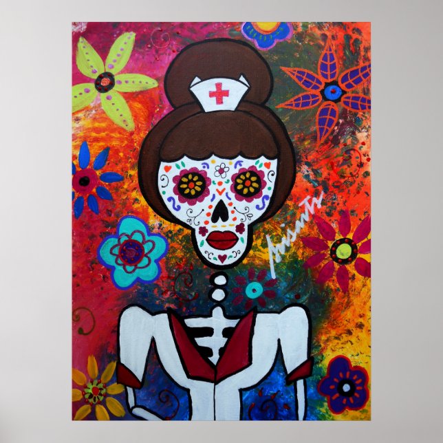 POSTER NURSE DIA DE LOS MUERTOS (Devant)