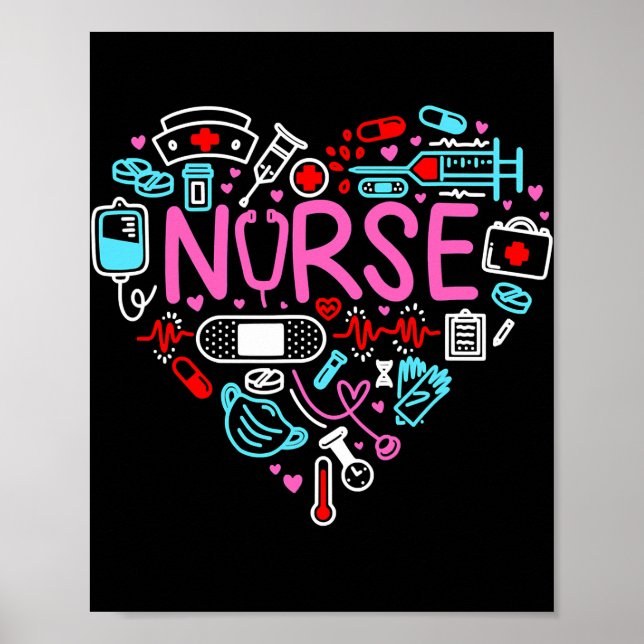 Poster Nurse Love Nursing (Devant)