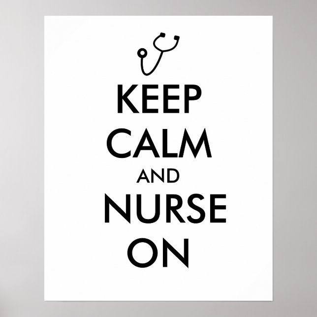 Poster Nurse Poison Stéthoscope Keep Calm and Nurse On (Devant)