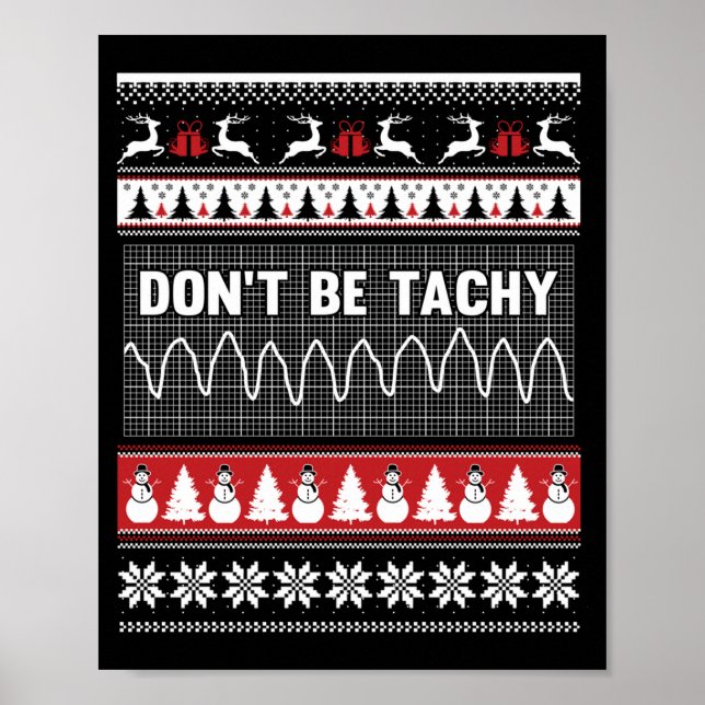 Poster Nurse Ugly Christmas Sweater - Don't Be Tachy Swea (Devant)