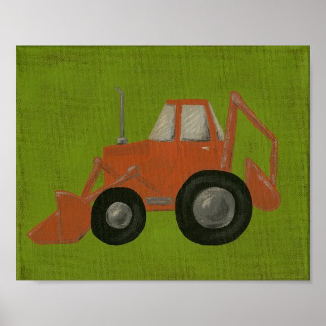 Poster Nurserie Art Pelle de Construction (Devant)
