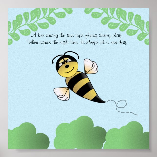 Poster Nurserie Bumble Bee ou Enfants (Devant)