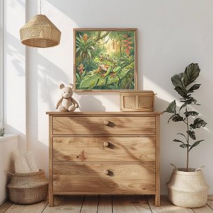 Poster Nurserie de la grenouille arboricole maman et des