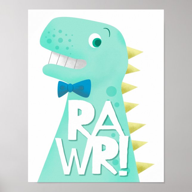 Poster Nursery Enfants Dinosaure RAWR (Devant)