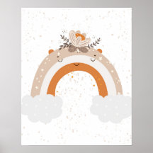 Nursery scandi moderne mignonne arc-en-ciel avec f