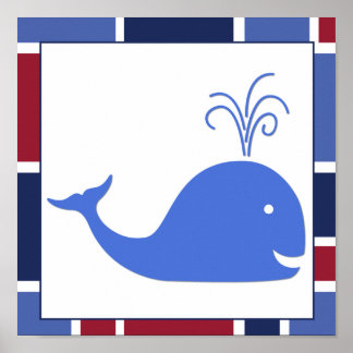 Poster Nursery Vague Nautilique Baleine