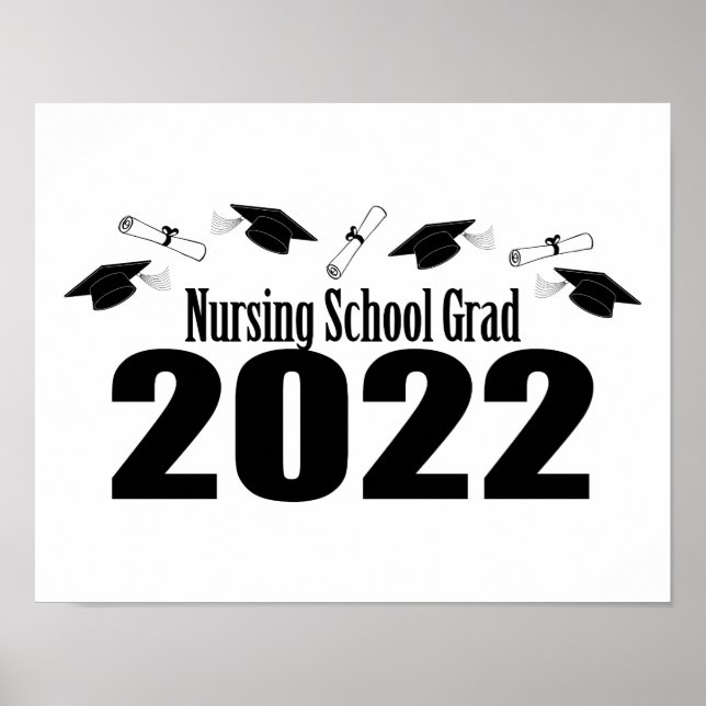 Poster Nursing School Grade 2022 Caps And Diplomas (Devant)