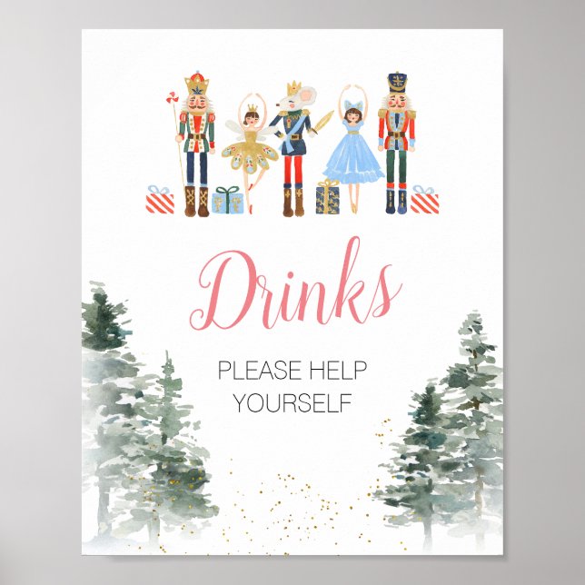 Poster Nutcracker Fête des mariées de Noël Thé Boissons (Devant)