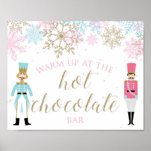 Poster Nutcracker Hot Chocolat Bar Pink Gold Snowflakes