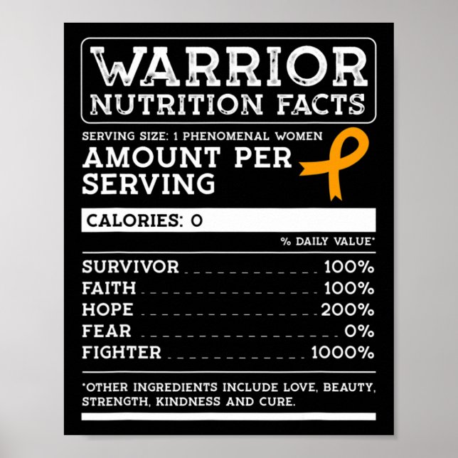 Poster Nutrition Fiches de sensibilisation à la leucémie (Devant)