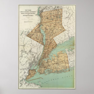 Poster NY, Kings, Queens, Richmond, Rockland