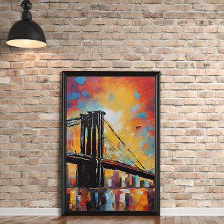 Poster NYC au coucher du soleil Abstrait sans cadre