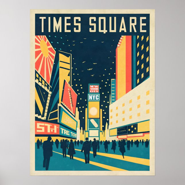 Poster NYC avec Carré de temps étonnant (Devant)