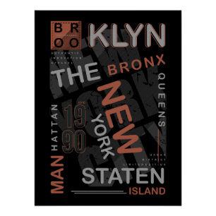 Poster NYC Boroughs