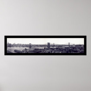 Poster NYC l'East River jette un pont sur la photo 1909